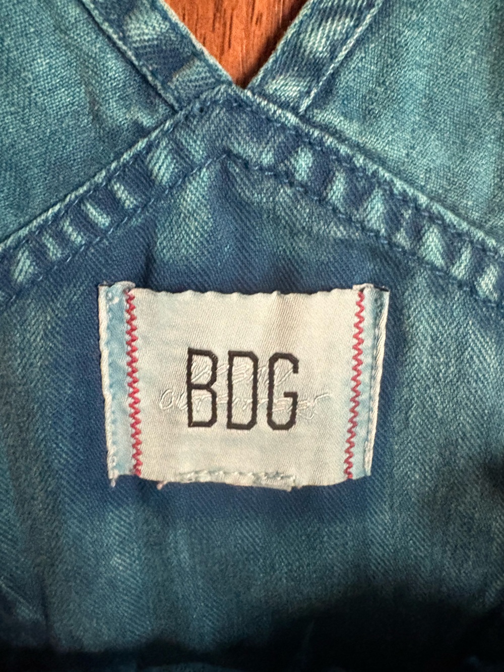 BDG Danni Maxi Overalls Dress Jean Skirtall Teal Blue Size Small